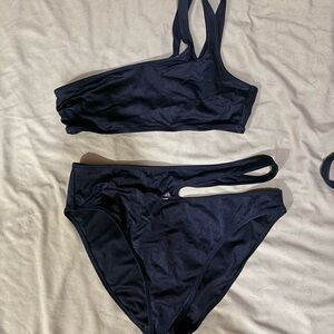 Victoria's Secret Black Asymmetric One-Shoulder Bikini Set